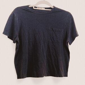Marine Layer Boxy Crop Pocket Tee – Soft Lounge Core Minimalist S